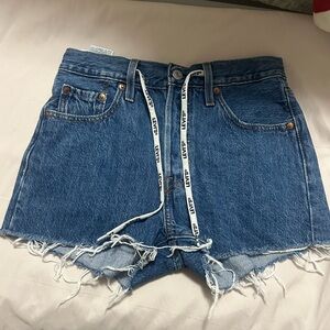 Levi’s 501 mini shorts with laces